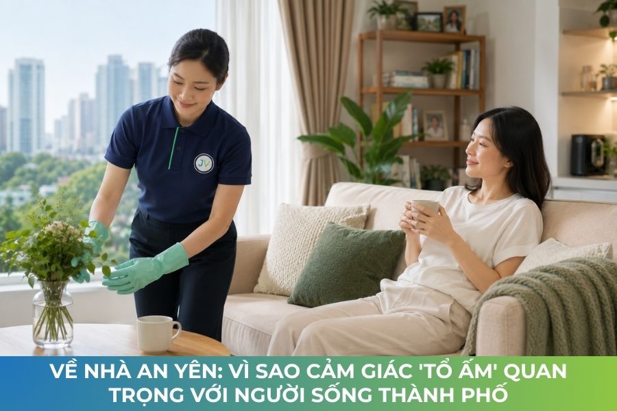 Người phụ nữ thư thái về nhà sau giờ làm việc bận rộn