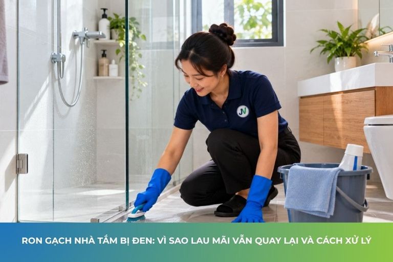 Ron gạch nhà tắm bị đen: Vì sao lau mãi vẫn quay lại và cách xử lý